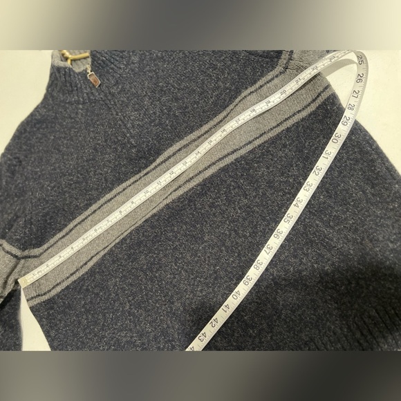 Daniele Blasi Italy Thick partialWool Sweater
1/4 Zip Neck Gray Striped … - Picture 9 of 10